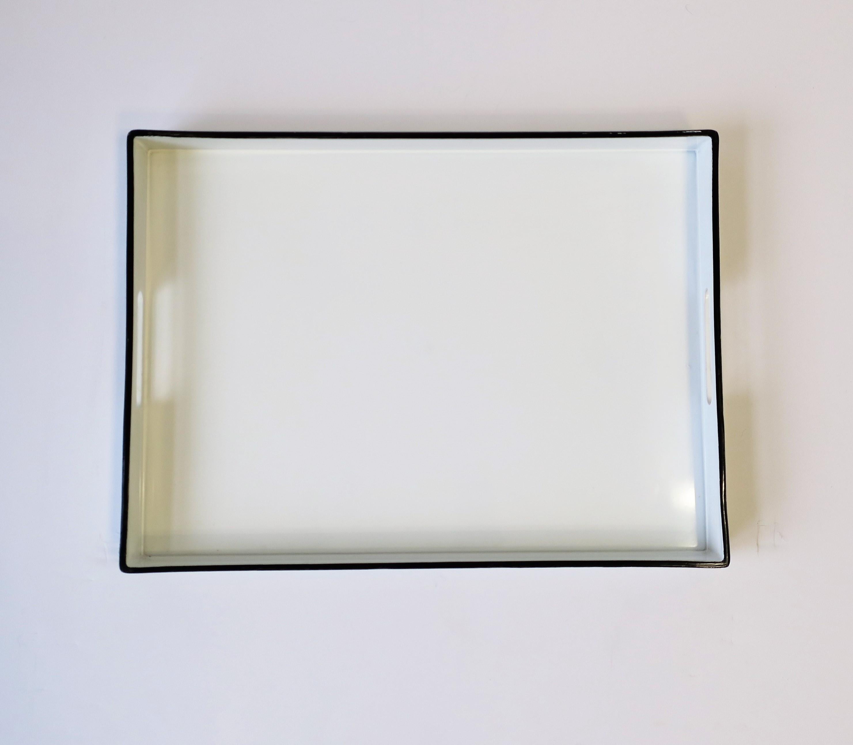 black and white serving tray