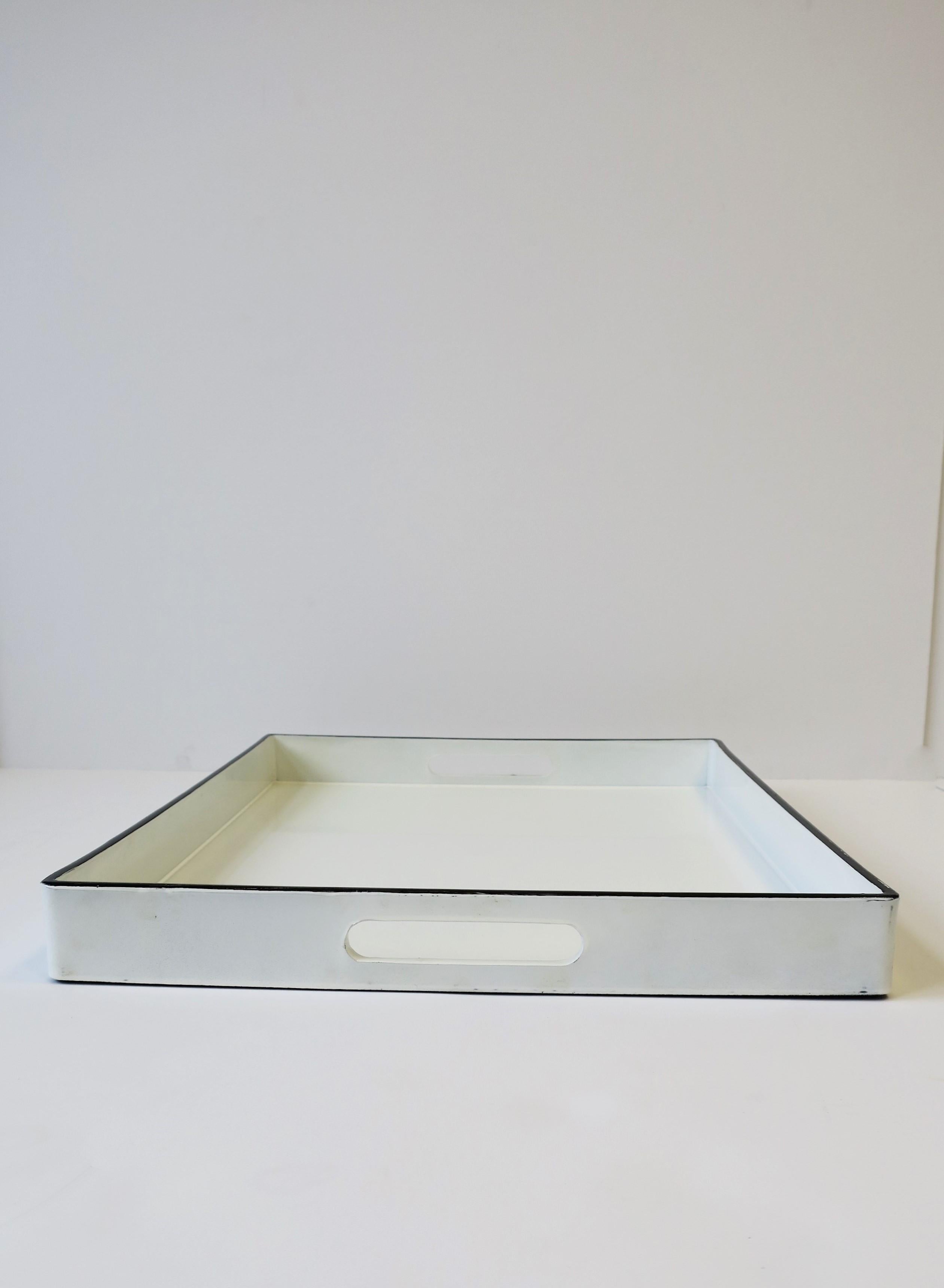 Composition Black and White Lacquer Serving Tray