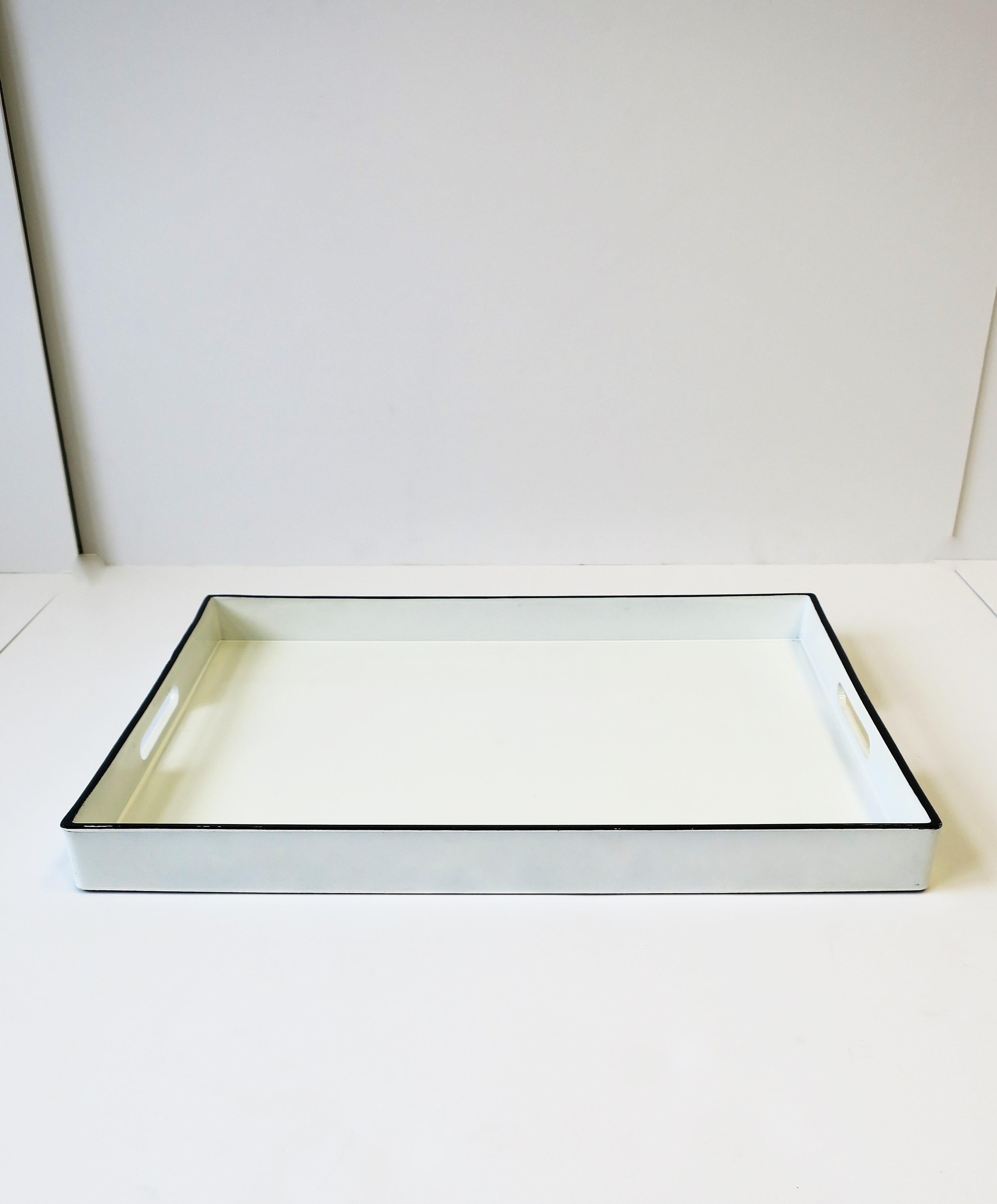 Black and White Lacquer Serving Tray 1
