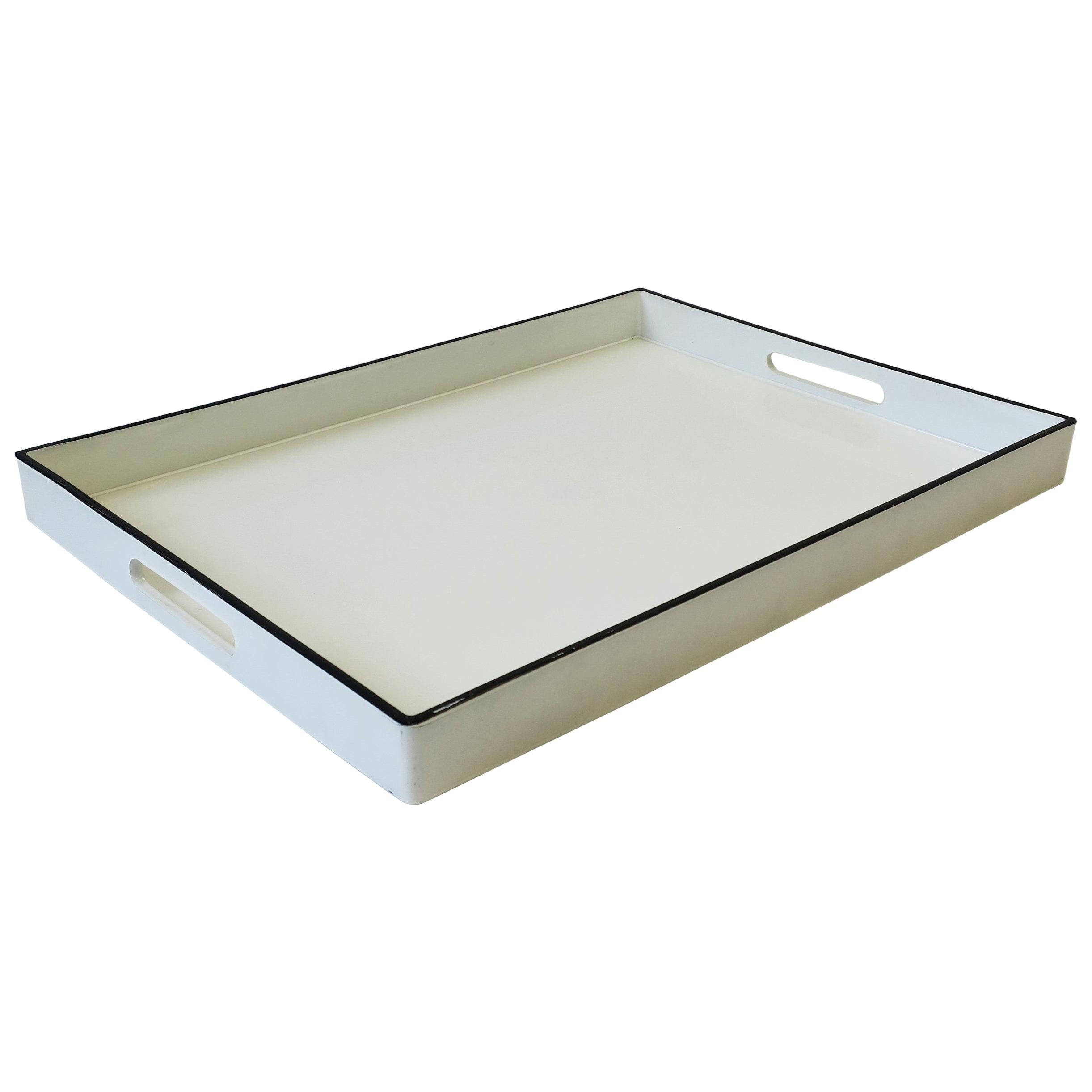 Black and White Lacquer Serving Tray