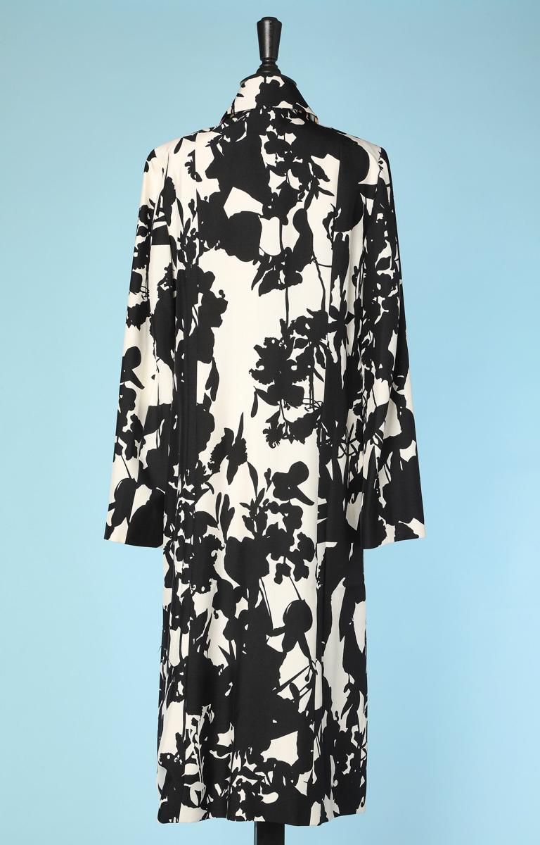 White and black silk vintage coat with Christian Lacroix print 1