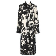 White and black silk vintage coat with Christian Lacroix print
