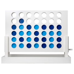 Jeu Connect Four en acrylique blanc et bleu