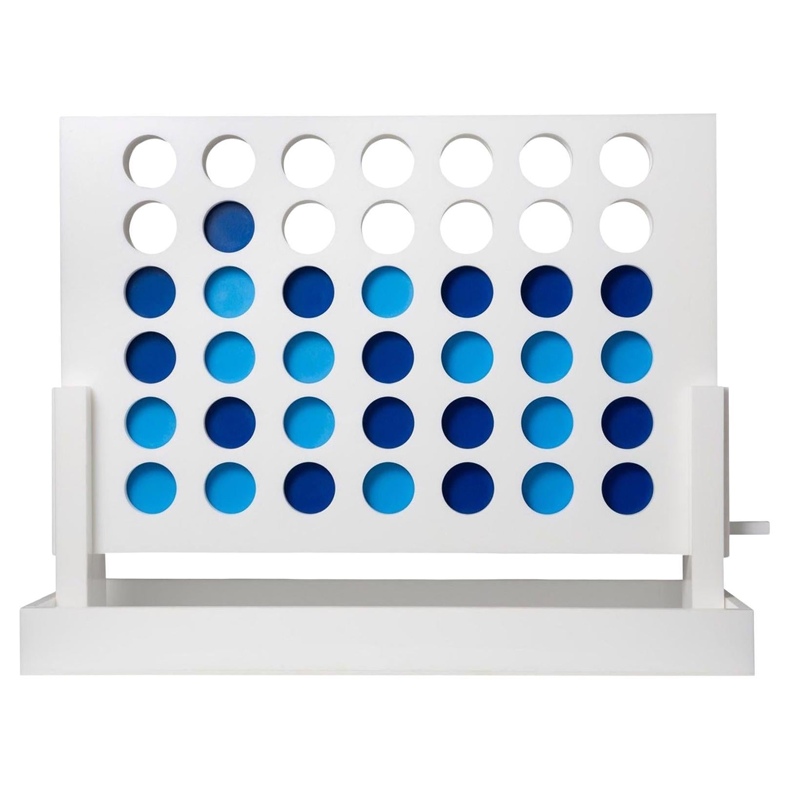 White and Blue Acrylic Connect Four Game For Sale