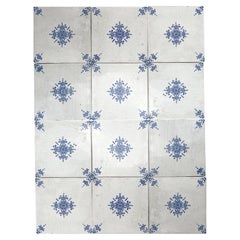 Azulejos esmaltados de estilo Art Déco en blanco y azul, de Le Glaive (Bélgica)