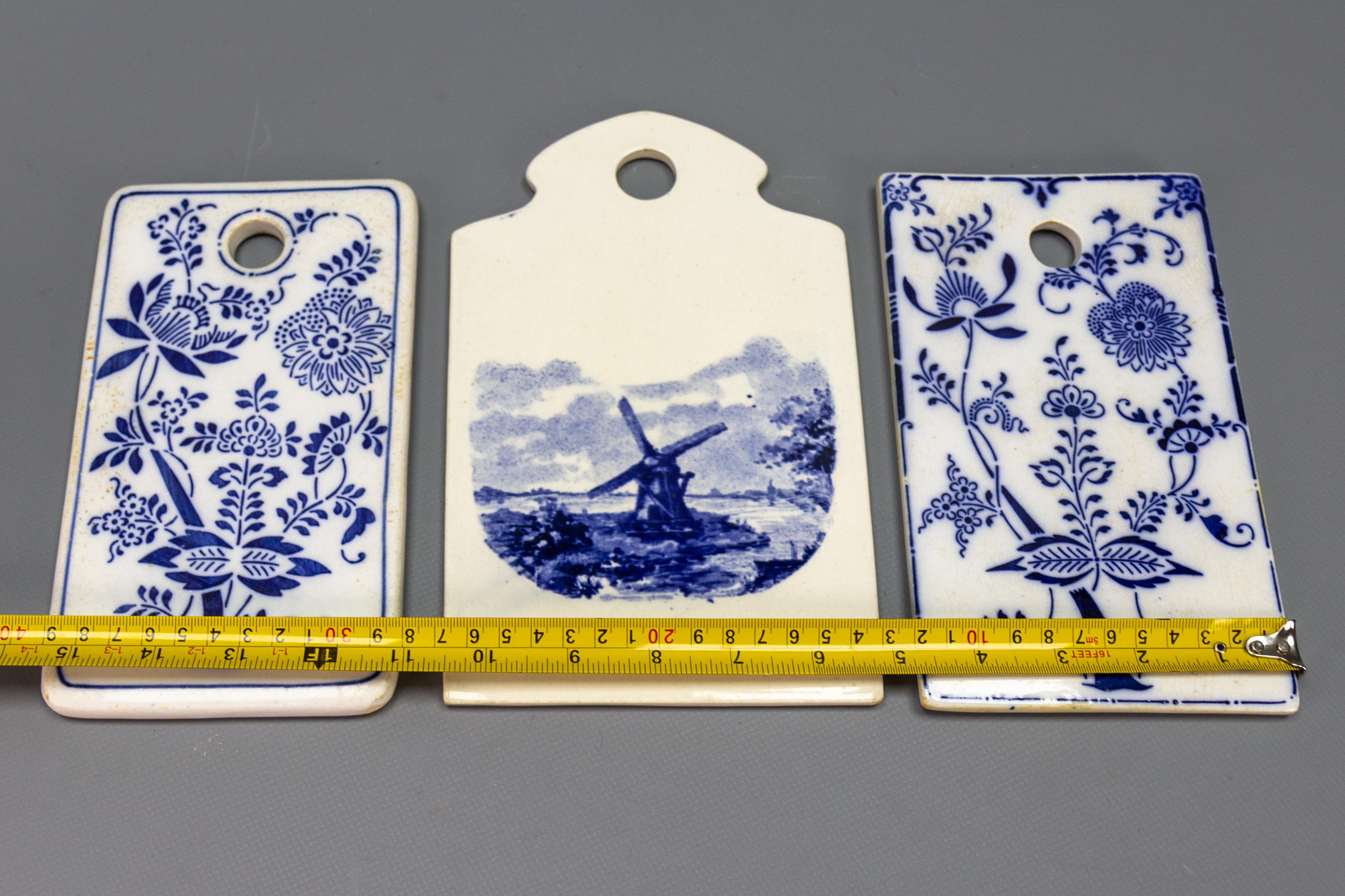 Desayunadores de cerámica blanca y azul, juego de tres, Alemania, años 20 en venta 8