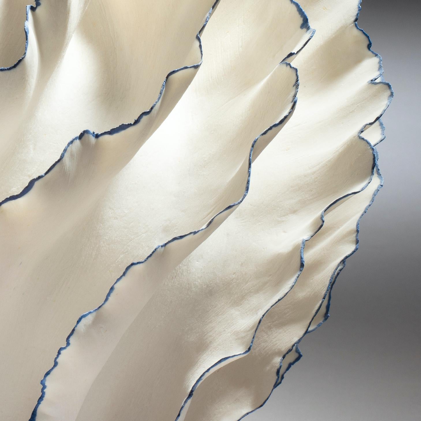 Hand-Crafted White and Blue Ceramic Vase by Sandra Davolio, 2022 