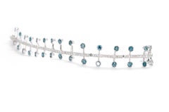6.76ct White and Blue Diamond Bracelet in 18K White Gold