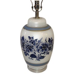 White and Blue Floral lamp