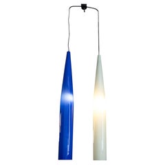 white and blue glass chandelier, Vistosi