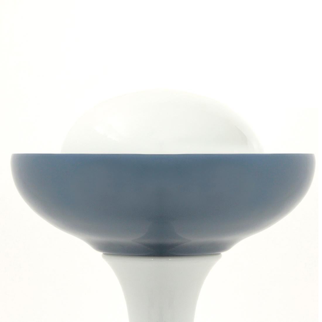 Mid-Century Modern White and Blue Glass Floor Lamp by Carlo Nason for Selenova, 1960s
