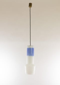 White and Blue Glass Pendant by Massimo Vignelli for Venini, 1950s