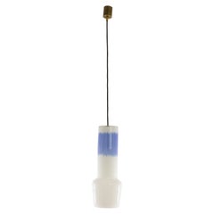 White and Blue Glass Pendant by Massimo Vignelli for Venini, 1950s