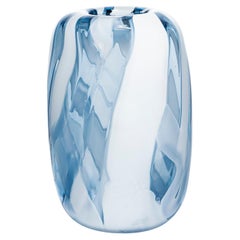 White and Blue Glass Vase