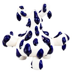 White and Blue Polka-Dotted Animal Sculpture, Ahryun Lee