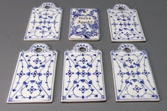 White and Blue Porcelain Breakfast Boards, Set of Six, Germany