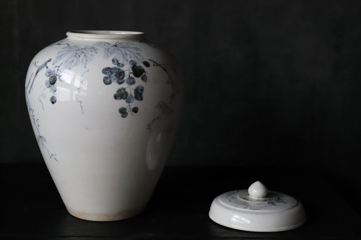 White and Blue Porcelain Vase / 16th Century / Korean Antiques / Joseon Dynasty 5