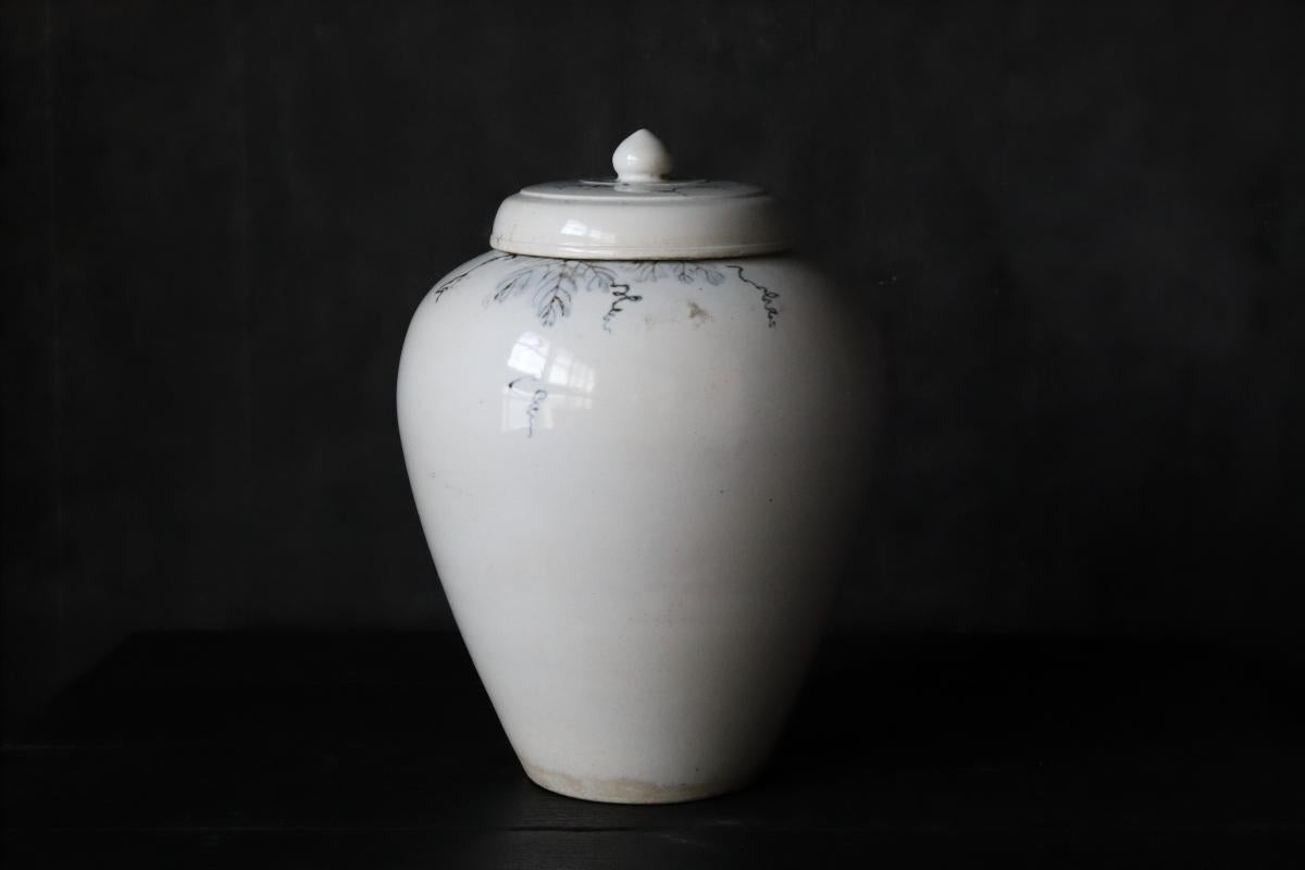 White and Blue Porcelain Vase / 16th Century / Korean Antiques / Joseon Dynasty 1
