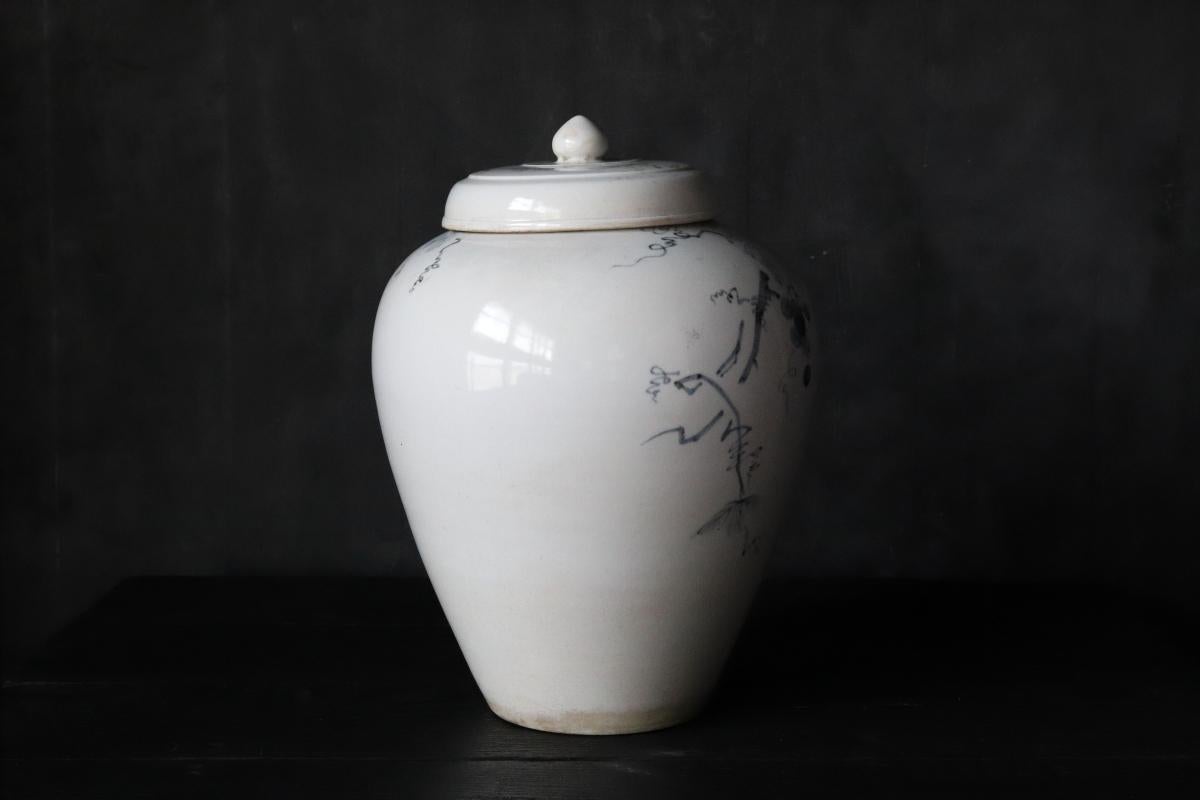 White and Blue Porcelain Vase / 16th Century / Korean Antiques / Joseon Dynasty 2
