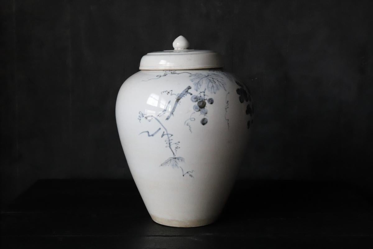 White and Blue Porcelain Vase / 16th Century / Korean Antiques / Joseon Dynasty 3