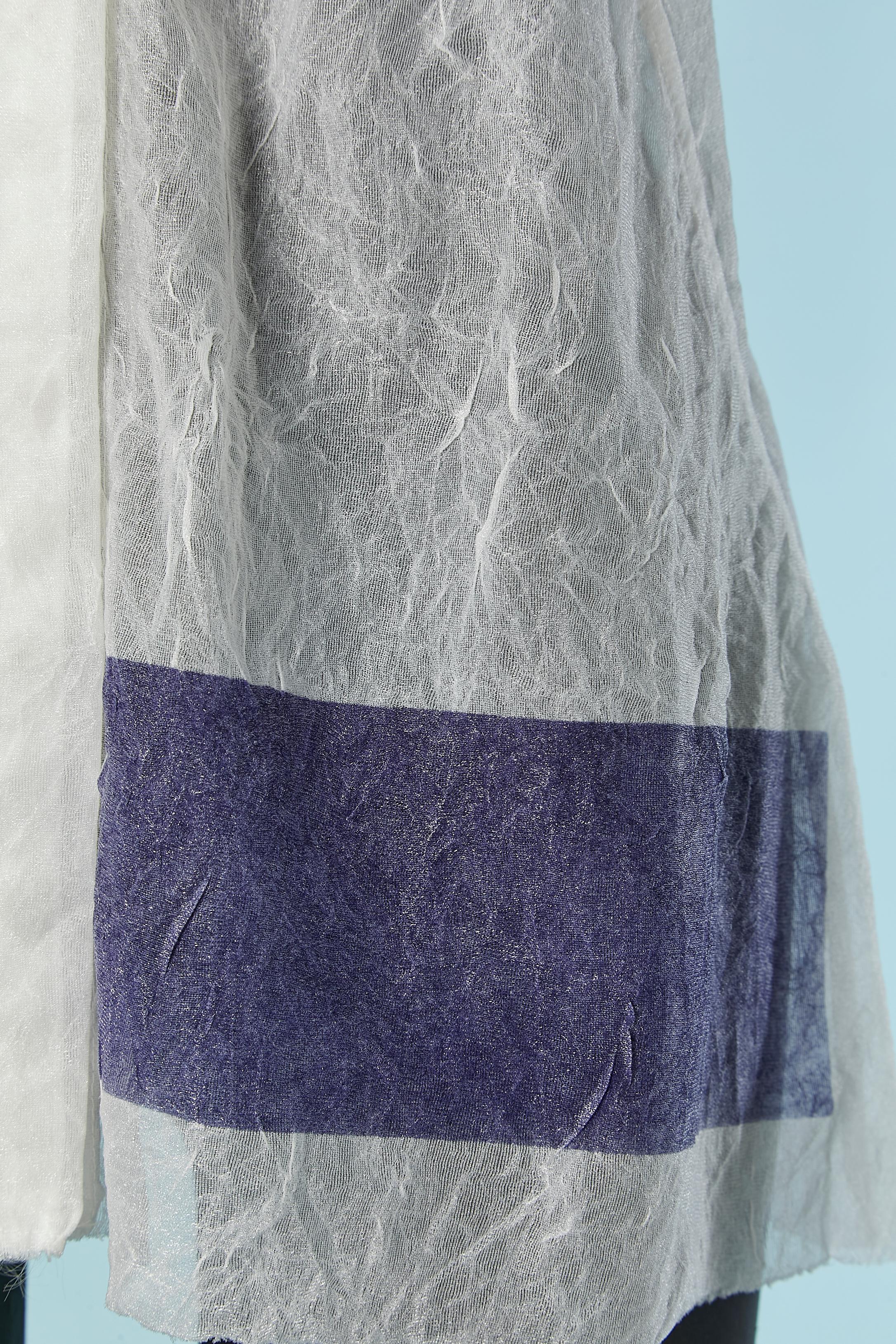 Camisa de nailon transparente blanca y azul M+ F GIRBAUD Gris en venta