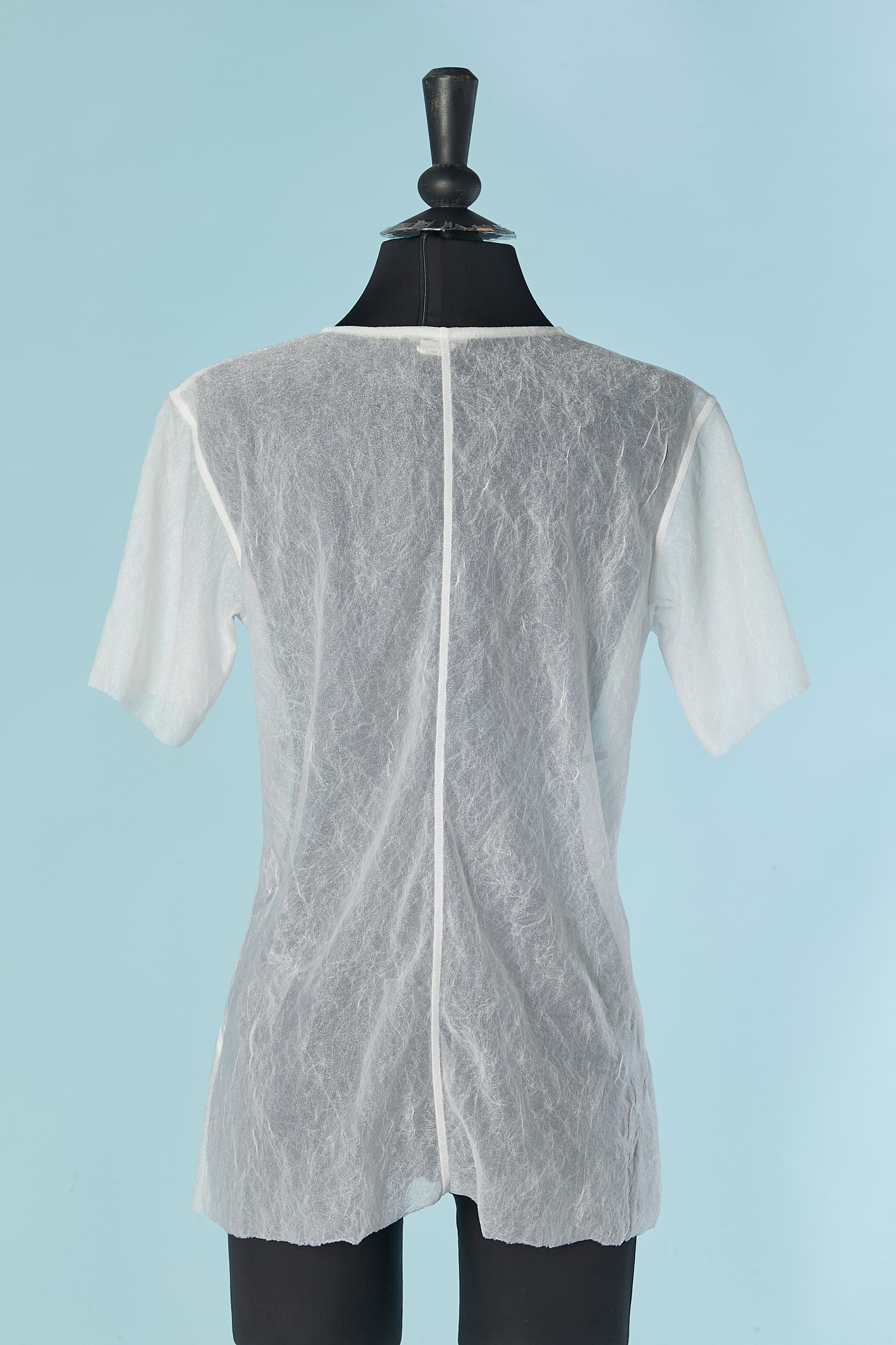 Femenino o masculino Camisa de nailon transparente blanca y azul M+ F GIRBAUD en venta