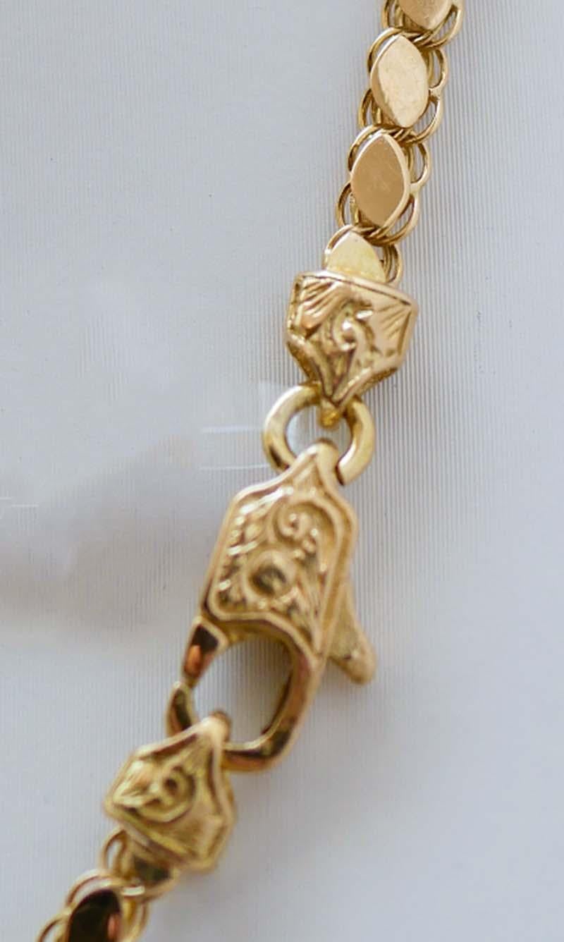 White and Blue Stones, 18 Karat Yellow Gold Necklace. In Good Condition In Marcianise, Marcianise (CE)