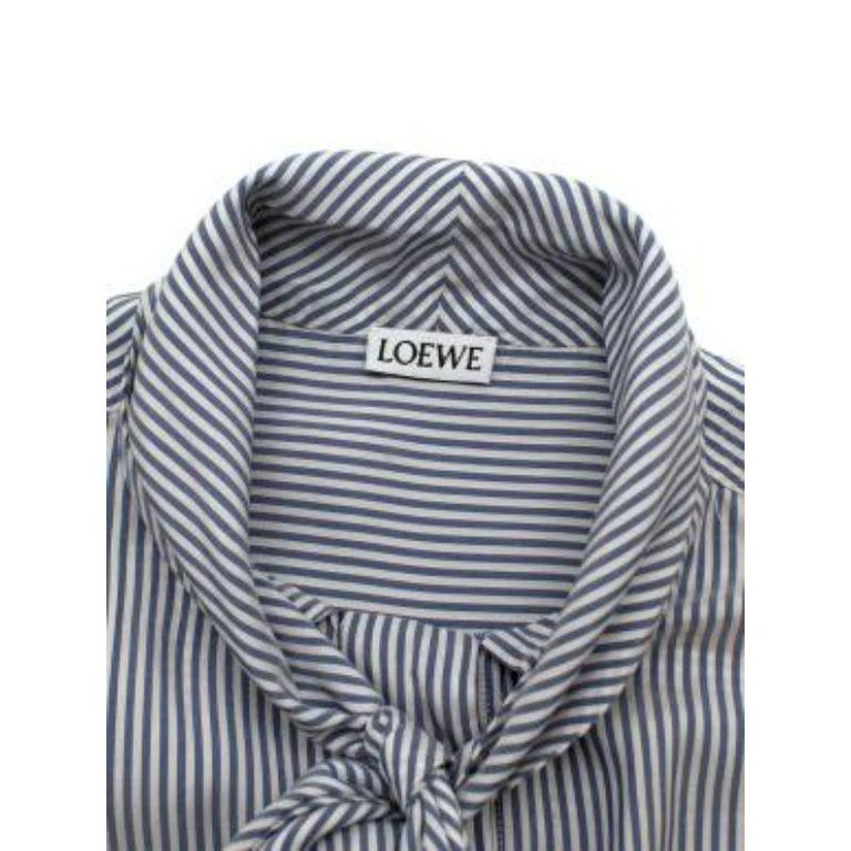 Fine Line Twist Bow Shirt - Blue Stripe main image 0