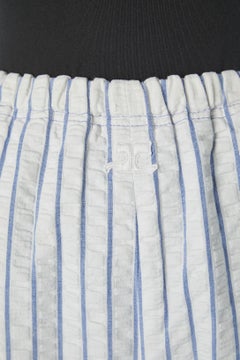 White and blue striped cotton bermuda Courrèges Circa 1970's