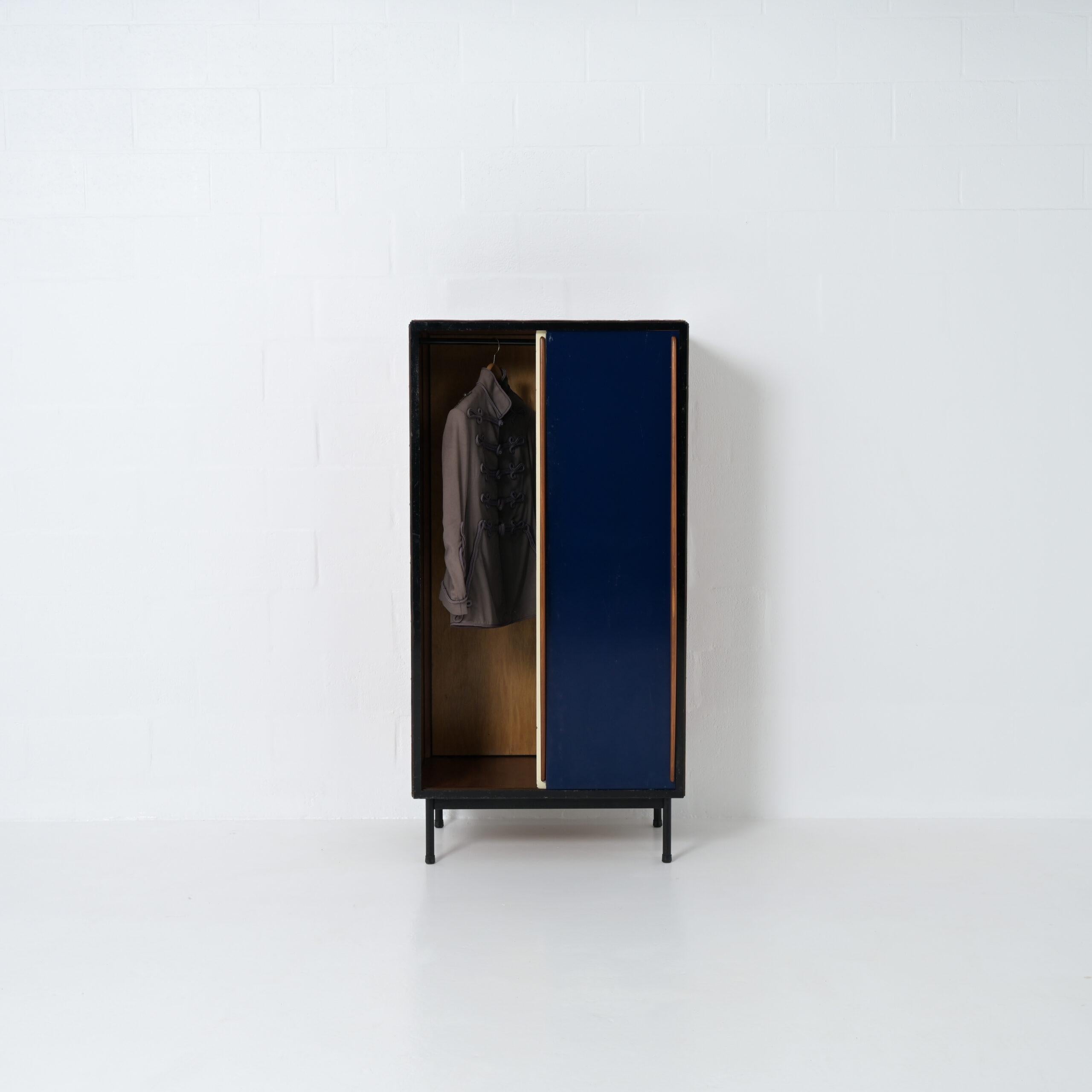 Mid-Century Modern White and Blue wardrobe by Willy Van Der Meeren for Tubax