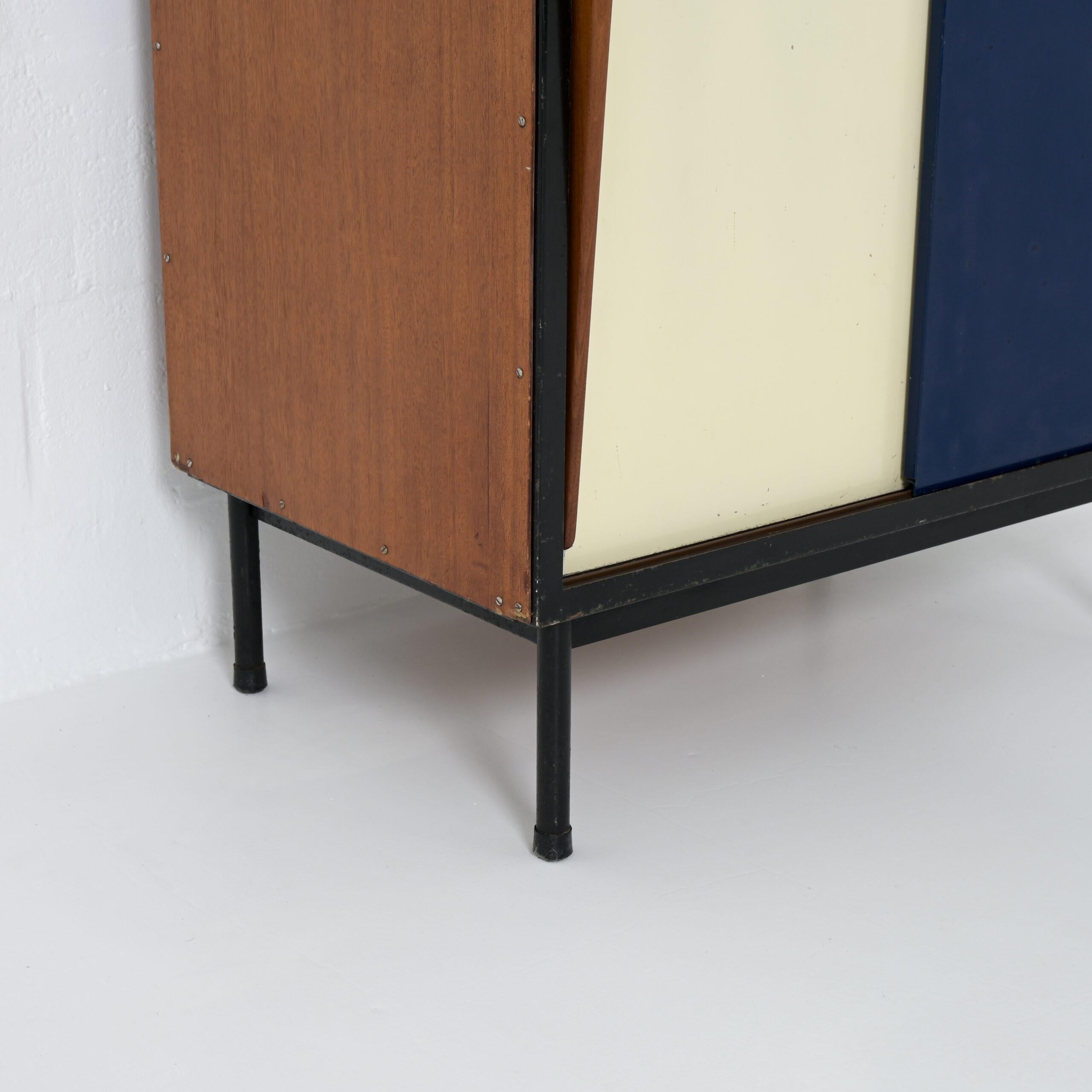 Metal White and Blue wardrobe by Willy Van Der Meeren for Tubax