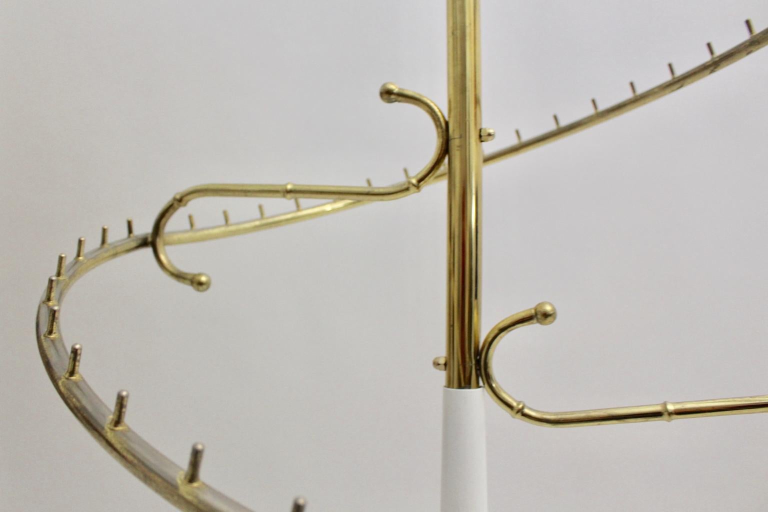White and Brass Vintage Mid-Century Modern Rack Maison Bagues, 1950s, France For Sale 11
