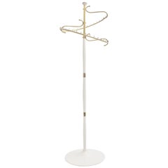 White and Brass Vintage Mid-Century Modern Rack 1950s, France