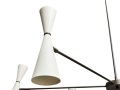 White and Brass Radial Chandelier by Lawson-Fenning