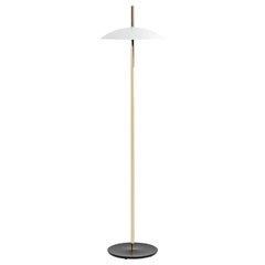 Lampada da terra Signal bianca e ottone di Souda, In magazzino