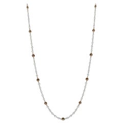 White and Brown Diamond Chain Necklace
