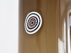 Pendelleuchte aus weißem & braunem Muranoglas von Gino Vistosi für V. Vistosi:: 1960