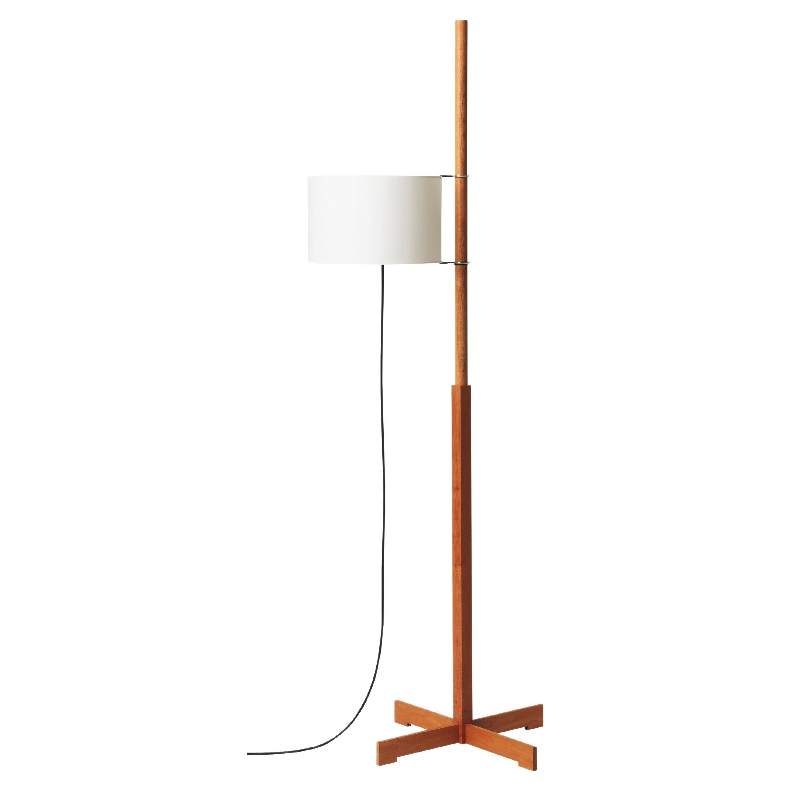 Beige and Cherry Wood TMM Floor Lamp by Miguel Milá For Sale at 1stDibs