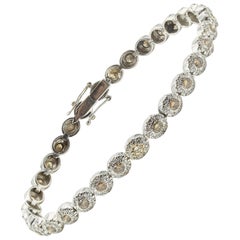 White and Chocolate Diamond Bracelet 18 Karat White Gold