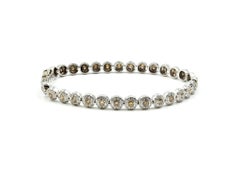 White and Chocolate Diamond Bracelet 18 Karat White Gold