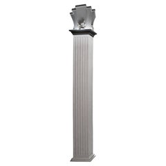 Bespoke Hand-Carved White & Ebony Wood Decorative Column