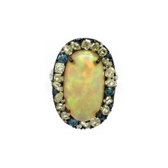 White and Fancy Colour Diamond Opal Ring