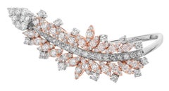 Yessayan, Modern Design White & Pink Diamond Statement Finger Ring