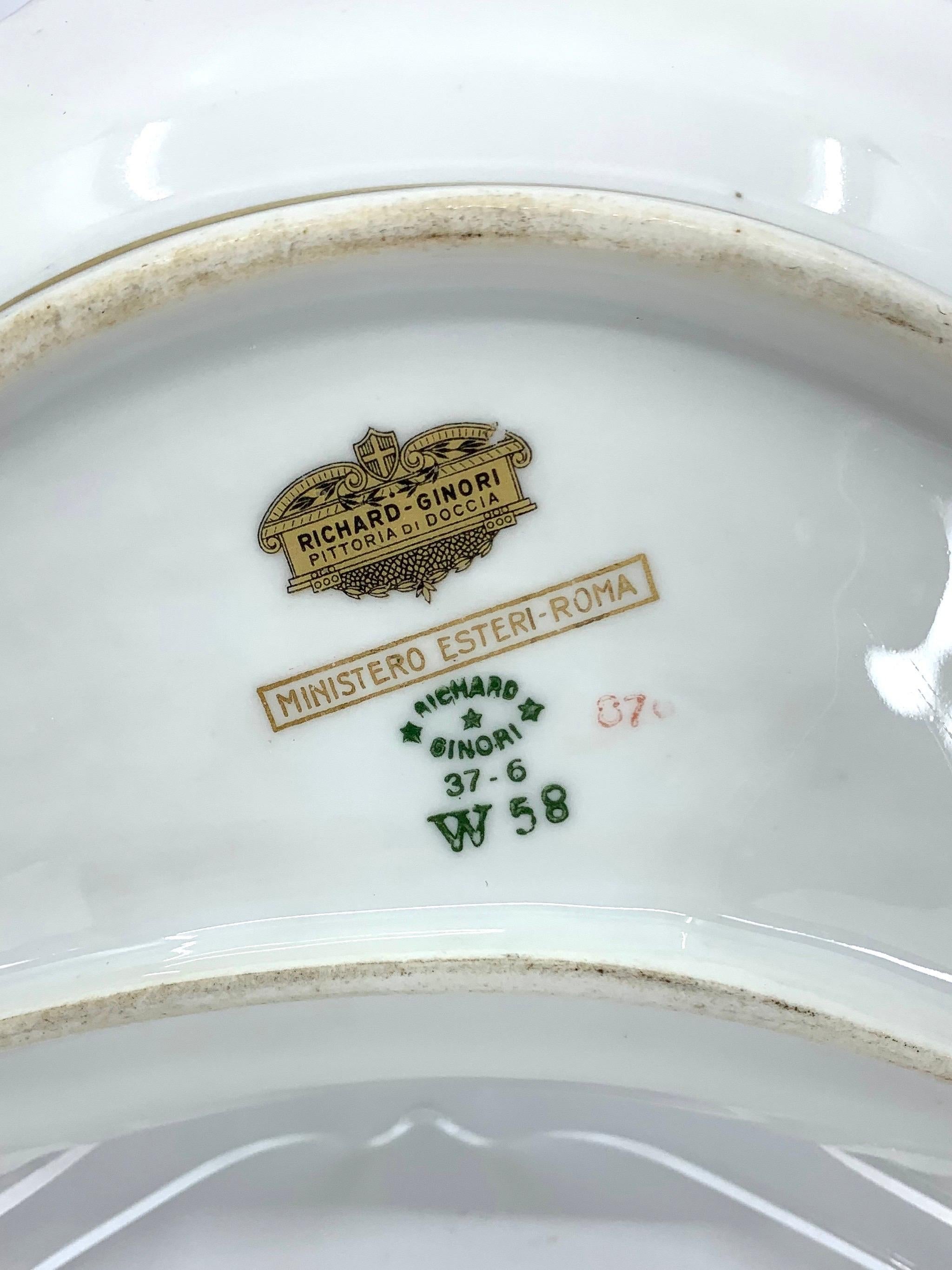 Porcelain Italian Military Vide-Poche Dish