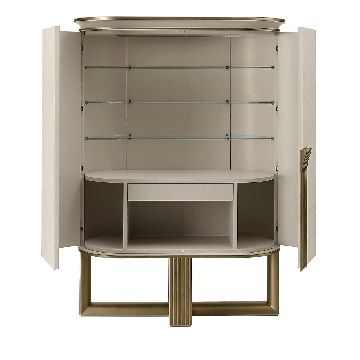 white and gold buffet cabinet