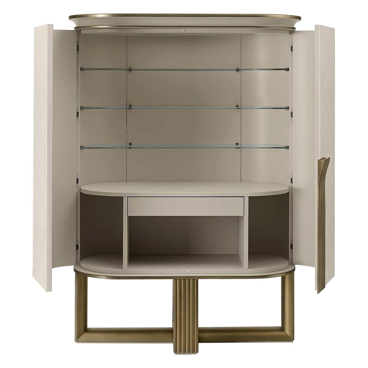 White and Gold Buffet Cabinet
