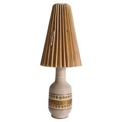 White and Gold Ceramic Table Lamp by Fratelli Fanciulacci, Italy 1970's