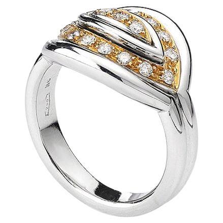White and Gold Diamond Ring For Sale