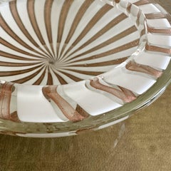 White and Gold Fleck Round Murano Catchall, 1980s