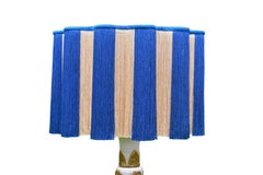 White and Gold French Ceramic Table Lamp, circa 1960